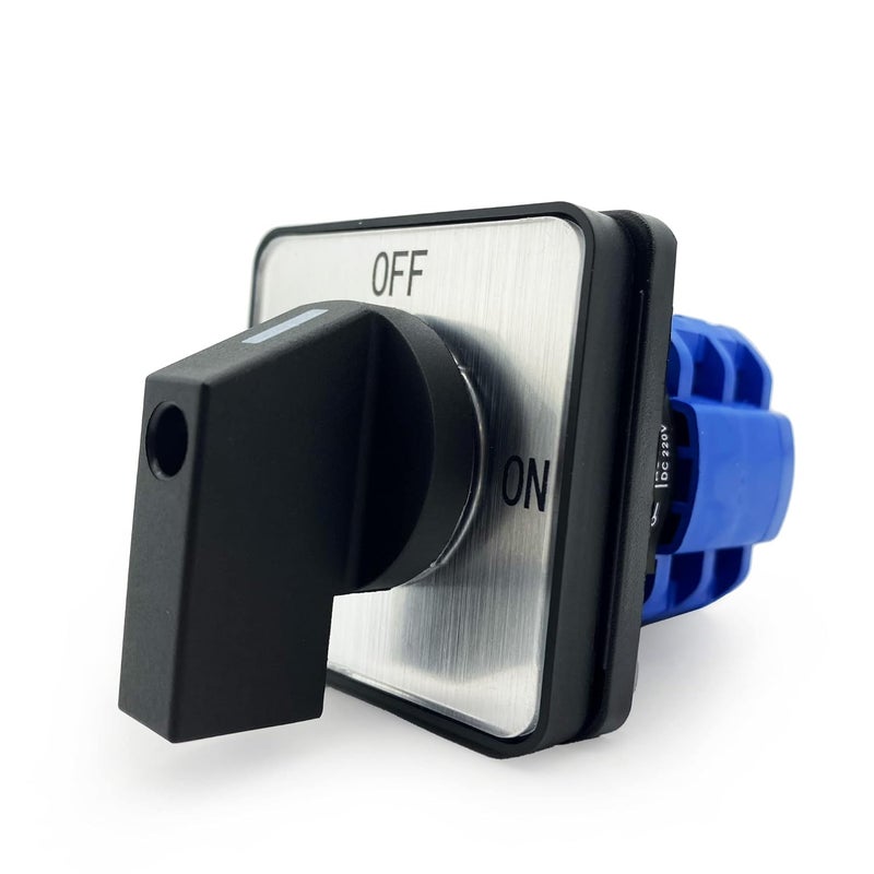 LEPEVNEY Changeover Switch Universal Rotary Cam Selector Latching Switches 2 Positions 8 Terminals LW26-20 C04/2 660V 20A Black Blue - Image 1